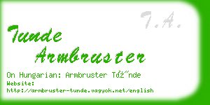 tunde armbruster business card